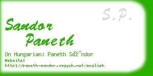 sandor paneth business card
